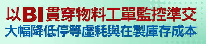 以BI貫穿物料工單監控準交，大幅降低停等虛耗與在製庫存成本