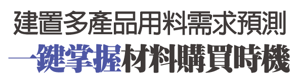 建置多產品用料需求預測，一鍵掌握材料購買時機