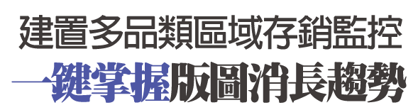 建置多品類區域存銷監控，一鍵掌握版圖消長趨勢